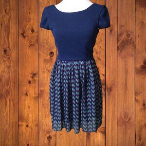 SPEECHLESS Juniors Size 3 Short Sleeve Blue Fit And Flare Mini Dress